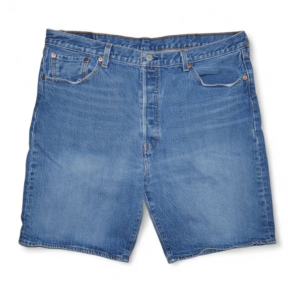 Levi's 501 Men’s Size 36-38 Jean Shorts Stretch Denim Jorts Medium Wash Blue EUC - Picture 2 of 9